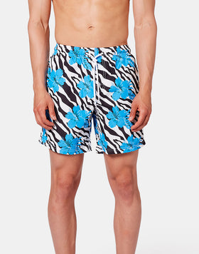 MID-LENGTH SWIM SHORTS WITH AN ELASTICATED WAISTBAND