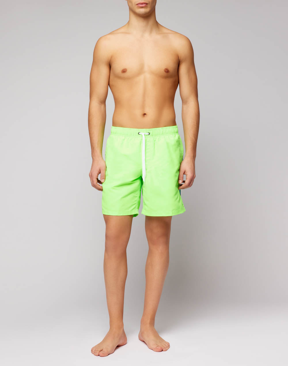 ICONIC TAFFETA STRETCH WAIST MID-LENGTH SWIM SHORTS