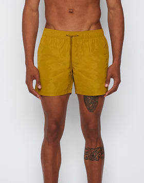 MEMORY STRETCHED WAIST SWIM TRUNKS