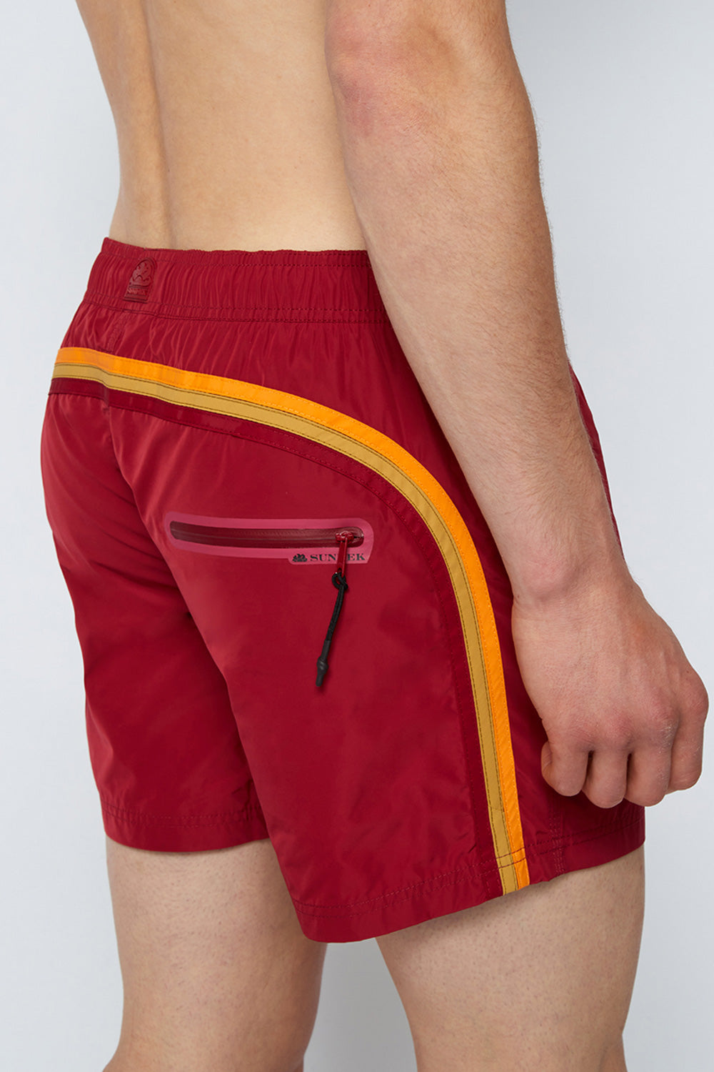 MEMORY STRETCHED WAIST SWIM TRUNKS