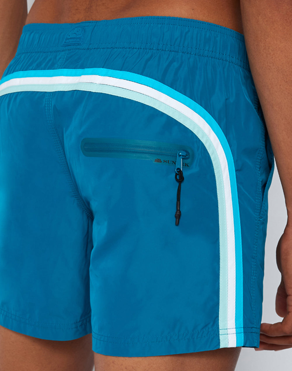 MEMORY STRETCHED WAIST SWIM TRUNKS