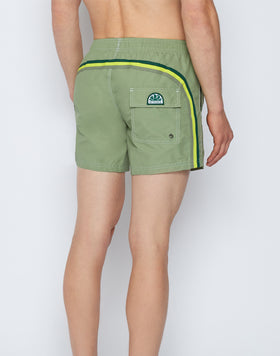 ICONIC TAFFETA STRETCH WAIST SWIM TRUNKS