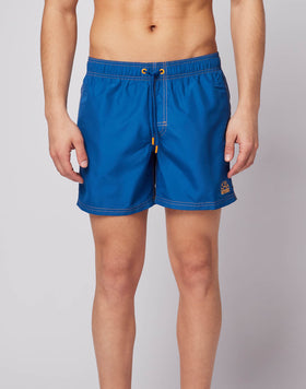 SHORT SWIM SHORTS WITH AN ELASTICATED WAISTBAND