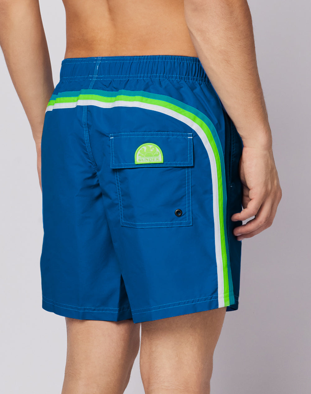 ICONIC TAFFETA STRETCH WAIST MID-LENGTH SWIM SHORTS