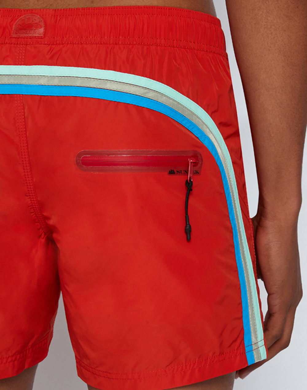 MEMORY STRETCHED WAIST SWIM TRUNKS