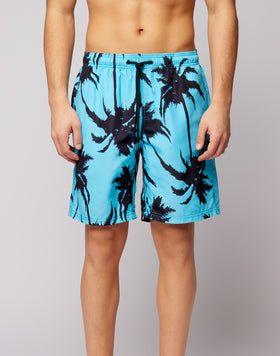 LONG ELASTICATED WAIST MULTIPALM PRINT BOARDSHORT
