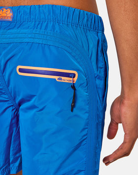 MID-LENGTH SWIM SHORTS WITH AN ELASTICATED WAISTBAND
