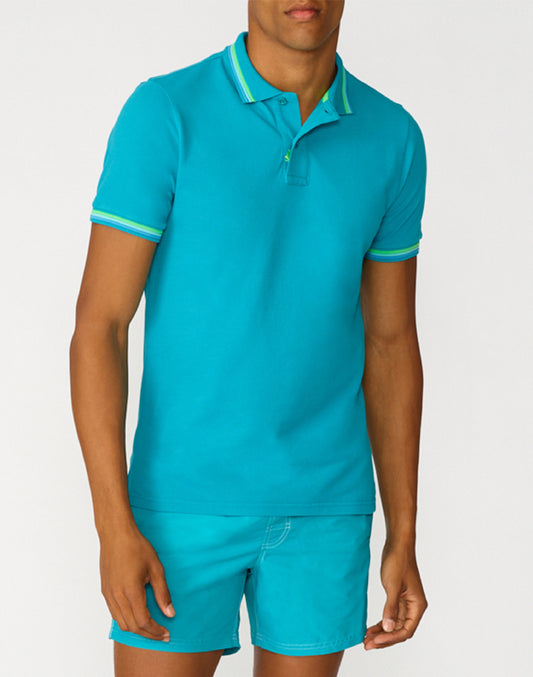 BRICE COTTON PIQUÉ POLO SHIRT WITH TRICOLOUR DETAILS