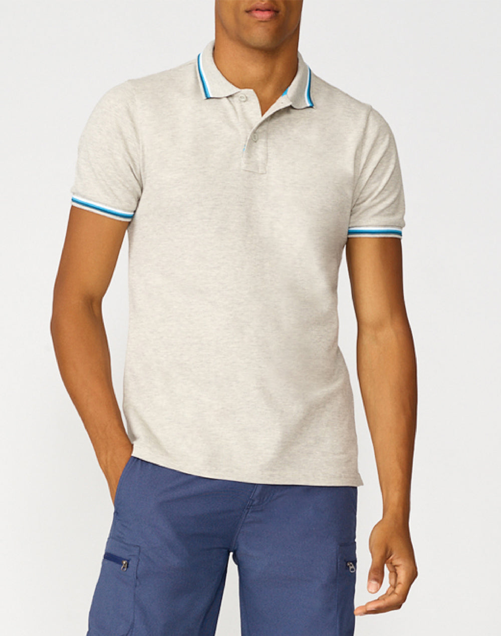 BRICE COTTON PIQUÉ POLO SHIRT WITH TRICOLOUR DETAILS