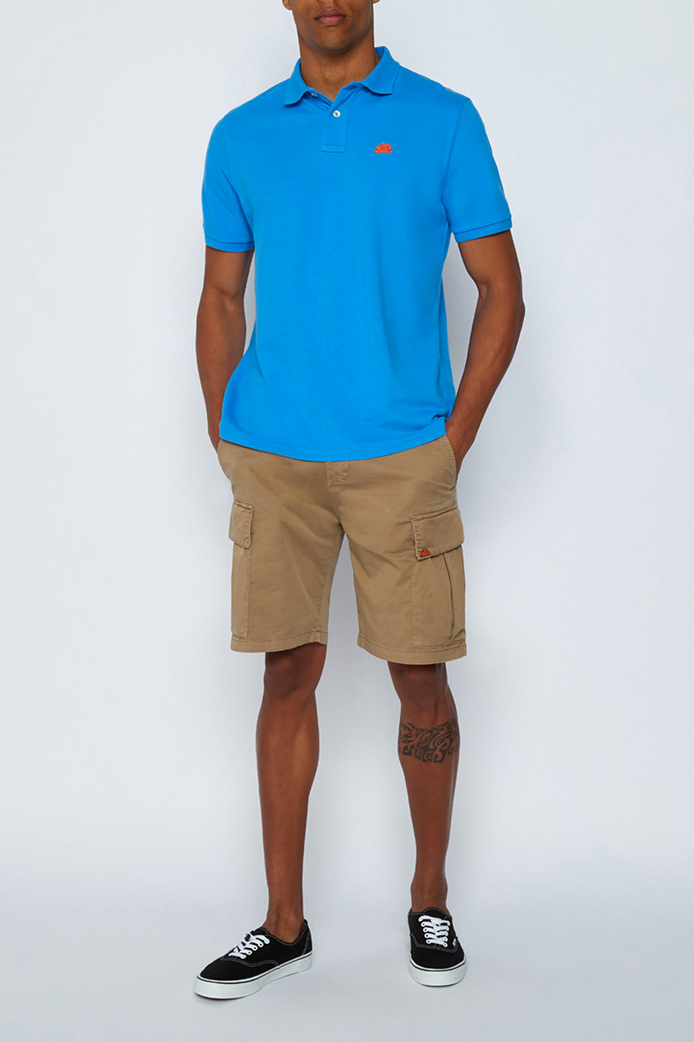 Cargo shorts and hot sale polo shirt