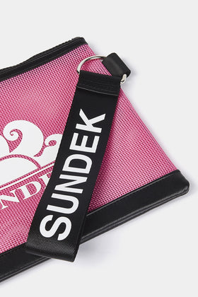 MINI CLUTCH IN MESH WITH LOGO