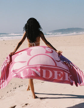 JACQUARD FOUTA BEACH TOWEL WITH LOGO