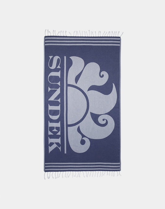 JACQUARD FOUTA BEACH TOWEL WITH LOGO