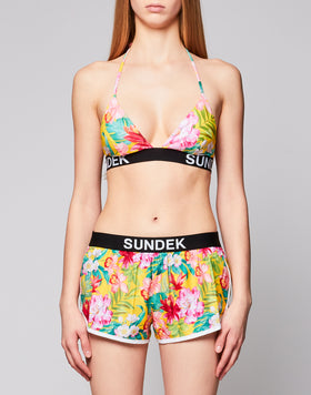 AIDA TRIANGLE TOP WITH LOGO BAND AND BORA BORA PRINT