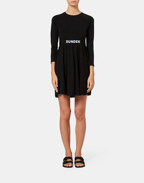 LONG-SLEEVED MINI DRESS WITH A FLARED SKIRT