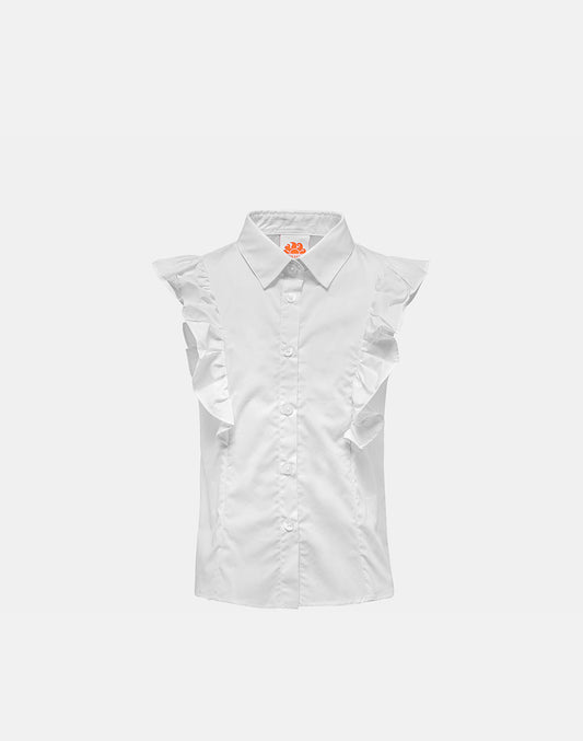 SLEEVELESS COTTON POPLIN SHIRT