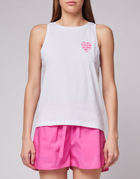 SLEEVELESS T-SHIRT WITH PRINT